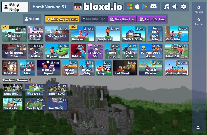Bloxd.io main menu