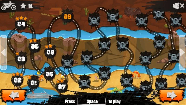 Moto X3M map to the final destination with 170 levels