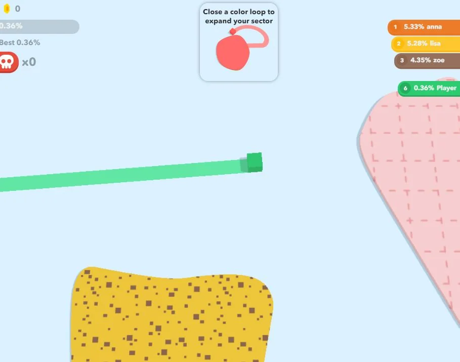 Paper io game interface