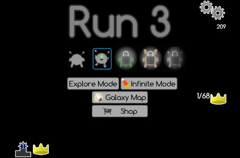 Run 3 main menu