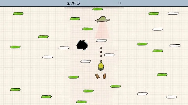 Shooting enemies in Doodle Jump