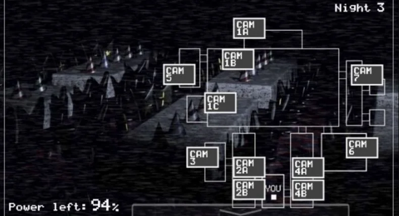 check the camera to easily hide in Five Nights at Freddy's