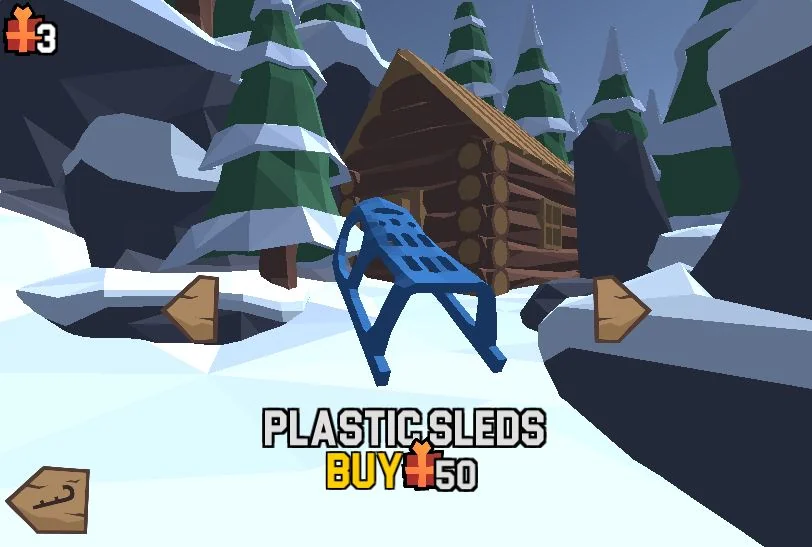 collect gift boxes to unlock new sleds
