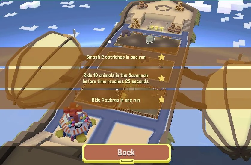 complete mission to earn stars in Cowboy Safari