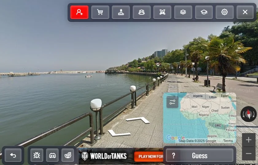 gameplay interface of Geoguessr