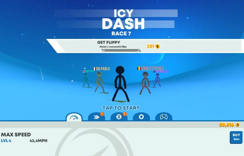 icy dash main home screen