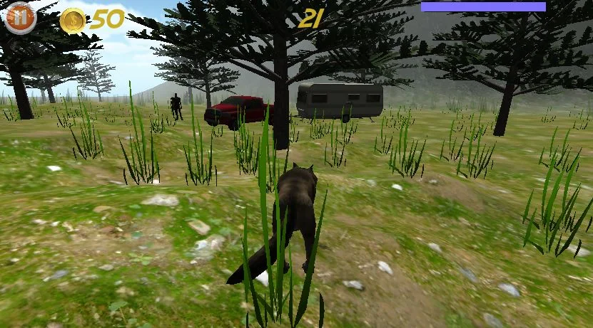 The screen shot of moutain theme in Crazy Animal City gameplay