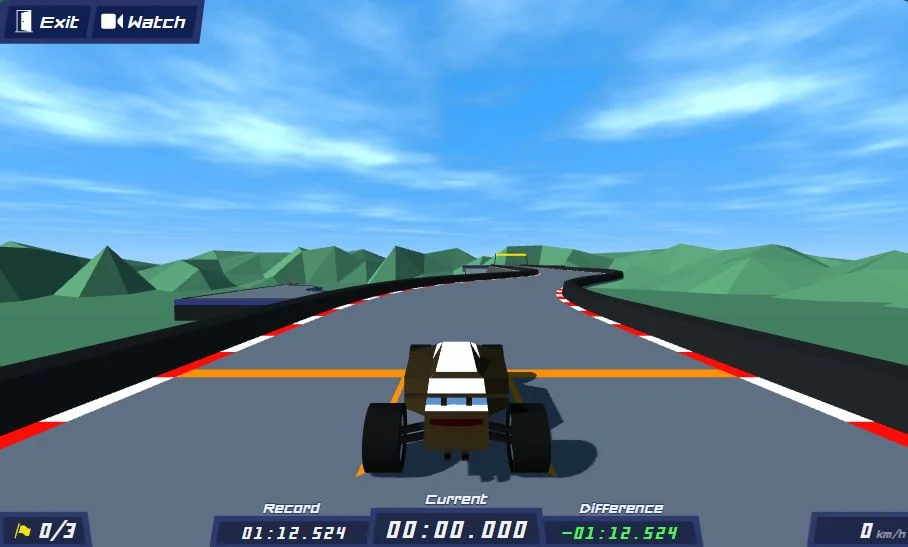 screenshot of a simple track in PolyTrack