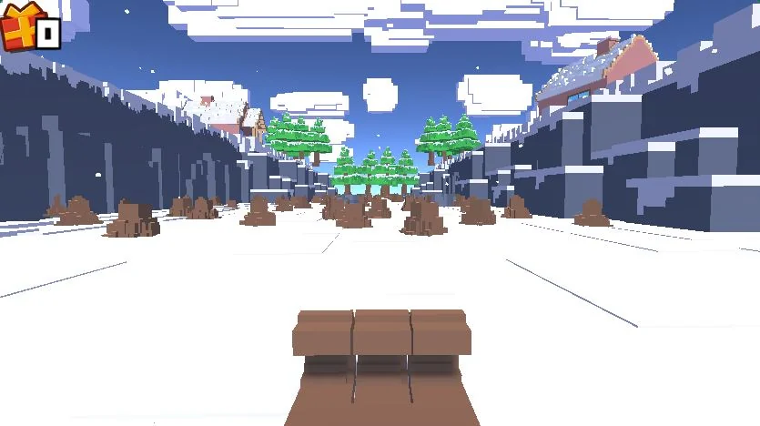 screenshot of snow road's interface, it is designed with retro style