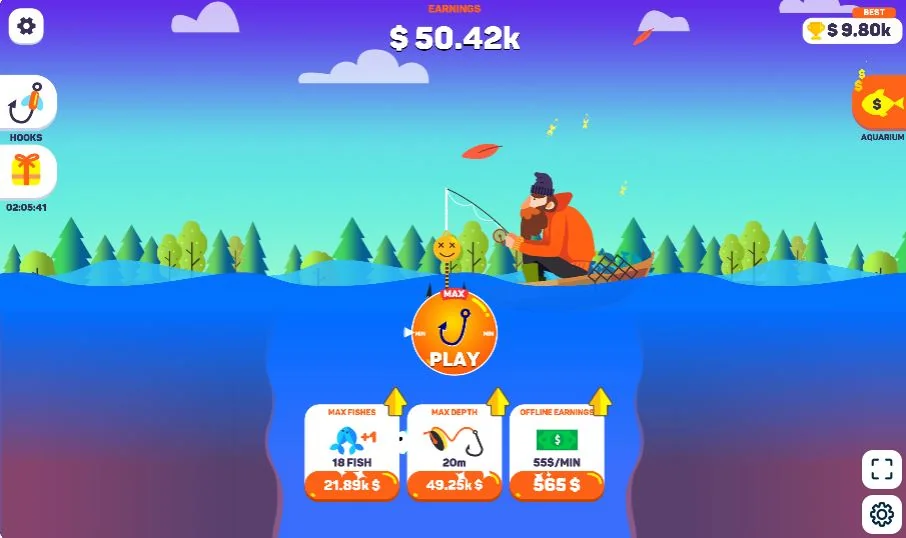 tiny fishing upgrade system