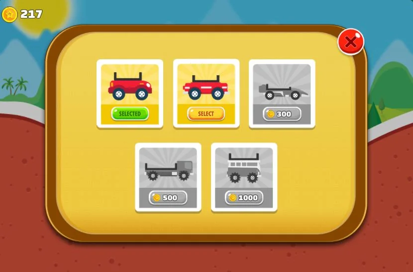 use coins to unlock new cars in Eggy Car